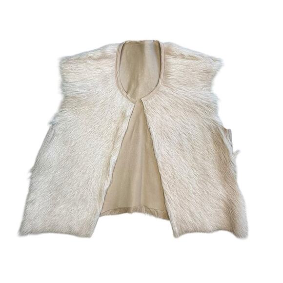 Mason Silk Lined Goat Fur Vest Blonde XS - Picture 5 of 9